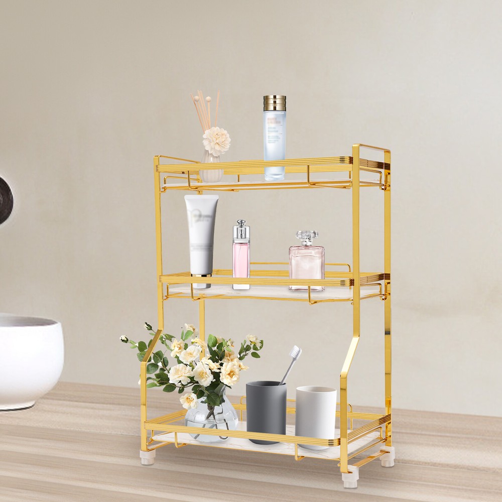 3 Tier Bathroom Countertop Organizer Gold Bathroom Vanity Counter Organizer