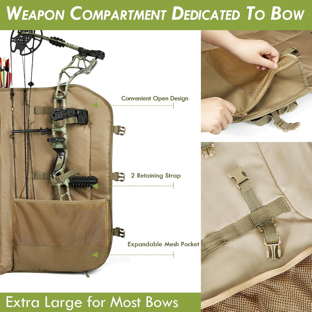 Camo Saddle Hunting Backpack Bow Holder for Men Compound Bow Archery Pack