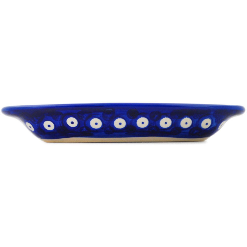Polish Pottery Condiment Dish 7" Blue Eye Spring