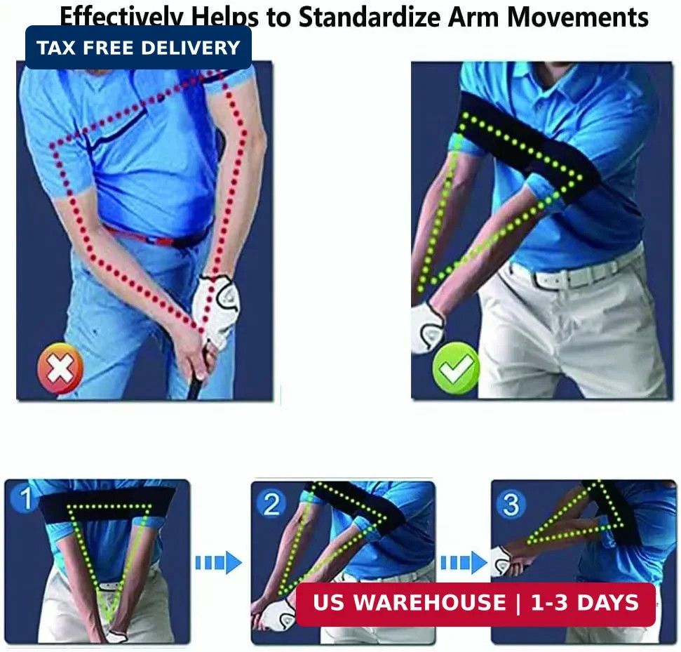 2-Pack Golf Swing Connector Band - Swing Plane Trainer for Arm Sync & Posture Co