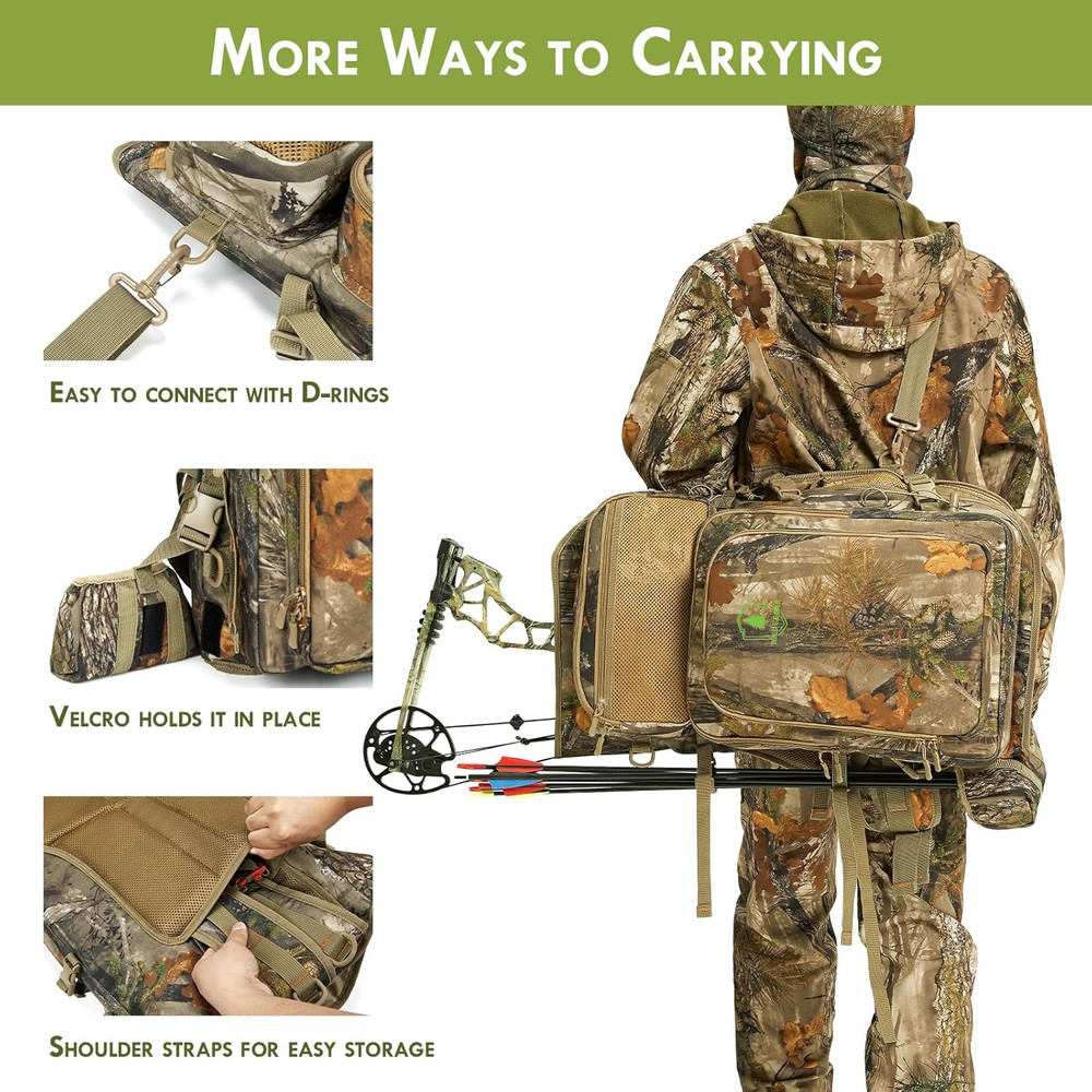 Camo Saddle Hunting Backpack Bow Holder for Men Compound Bow Archery Pack