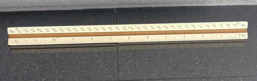 Vintage Bruning Triangle Triangular Ruler 72-821