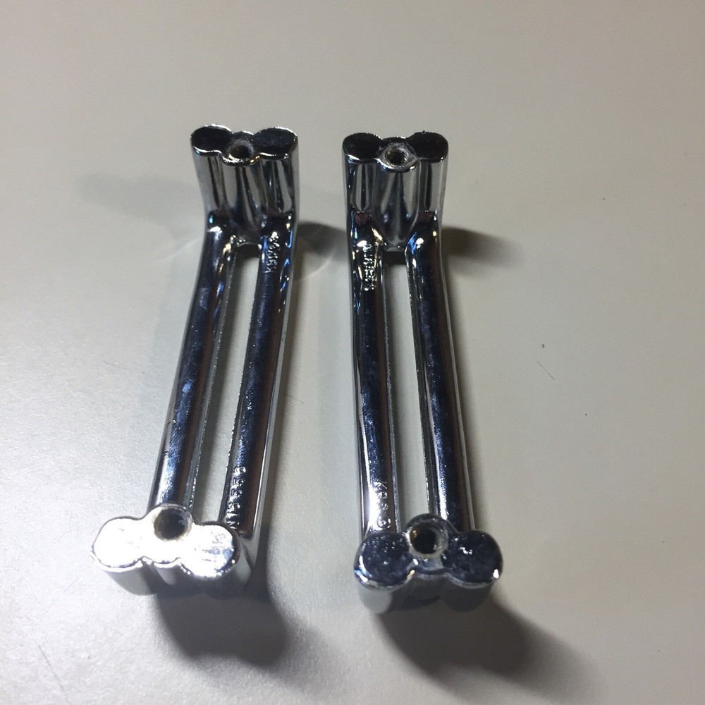 2 Vintage KBC Chrome Split Bar Drawer Pull Mid Century Style Lot I