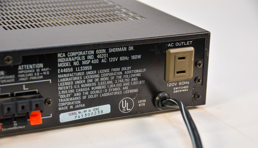 Vintage RCA MSP 400 Surround Processor 160W with Remote - Tested!