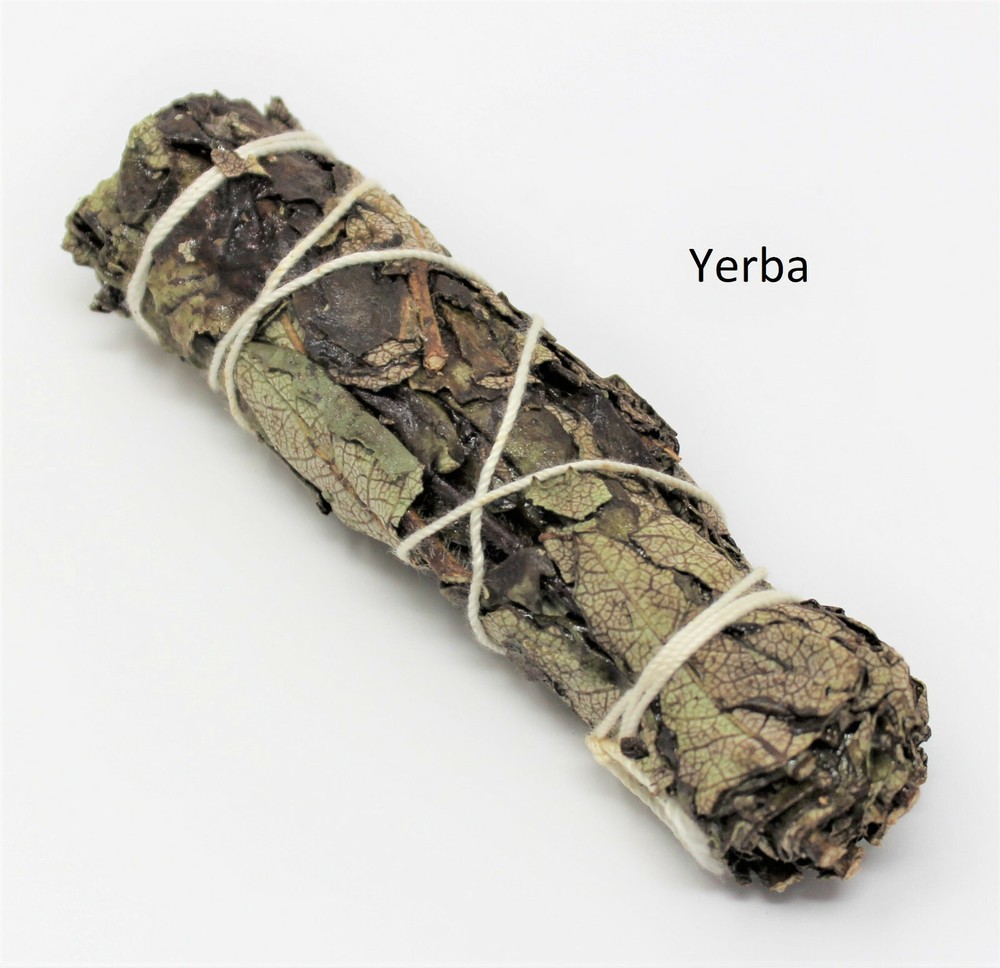 SAGE SMUDGE STICKS: BLUE, CEDAR & YERBA SAMPLER 3 PACK & WHITE FEATHER SMUDGING