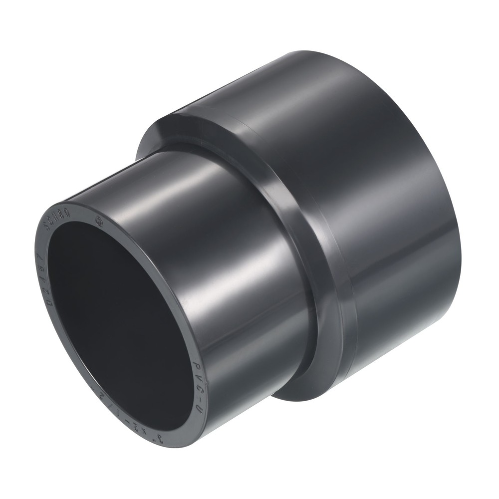 UPVC Hose Reducer Fitting 3"x 2-1/2" Program Socket 80 Straight Coupling