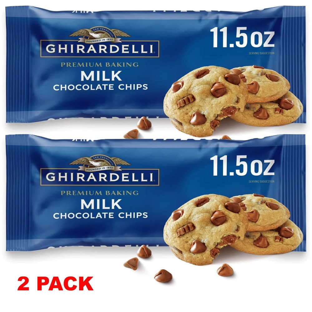 GHIRARDELLI Premium Baking Milk Chocolate Chips 11.5oz 2 PACK