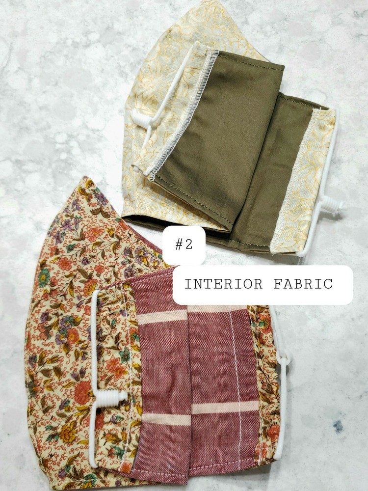 2-Pack Fitted Face Covering, Reversible, Adjustable & Breathable, Size Medium 