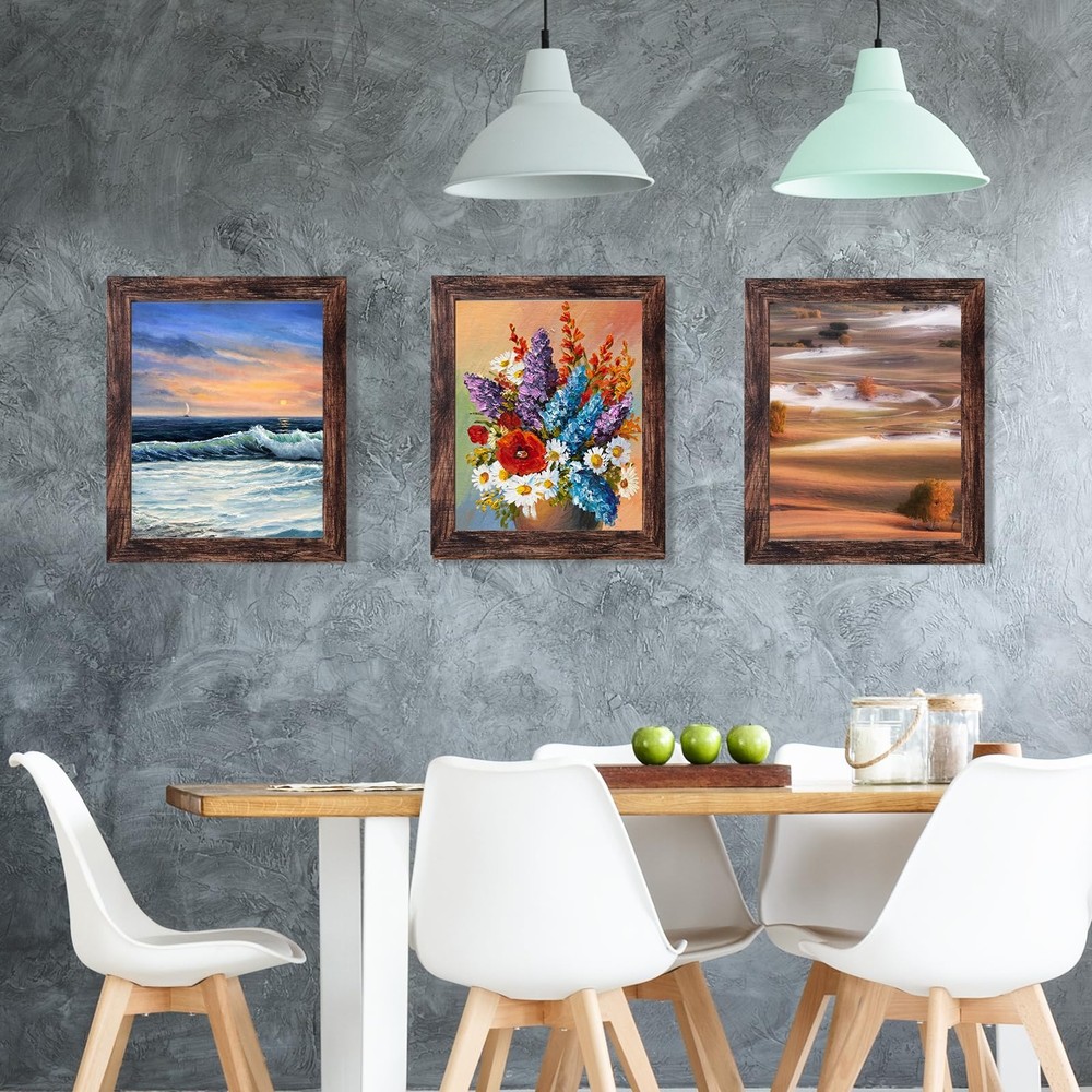 8X10 Picture Frame Brown for Wall Mounting or Tabletop Display, 2 Pack