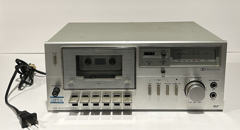 Vintage MCS Modular Component Systems 3530 Stereo Cassette Deck Working