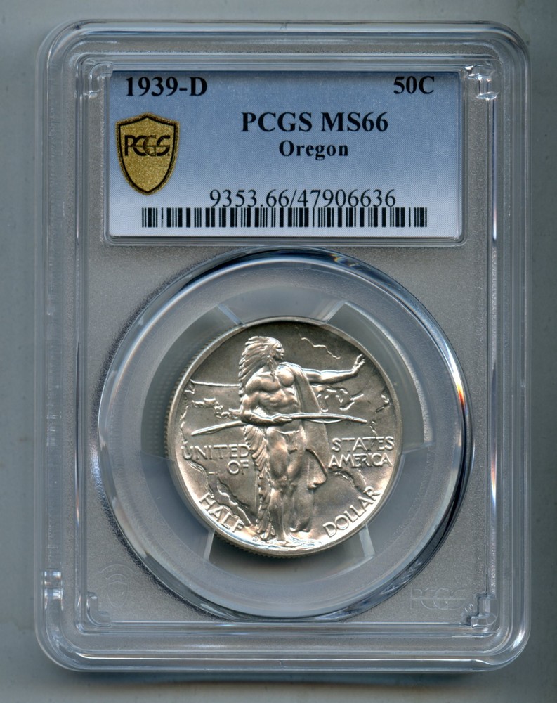 1939 D Oregon Trail Commemorative Silver Half Dollar PCGS MS 66
