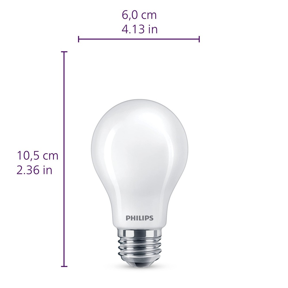 PHILIPS LED 60W A19 4Pack Ultra Definition Soft White LED Light Bulbs 2700K 8...