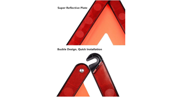 Triangle Warning Sign Reflector Roadside Reflective Emergency Car Kit Foldable 3