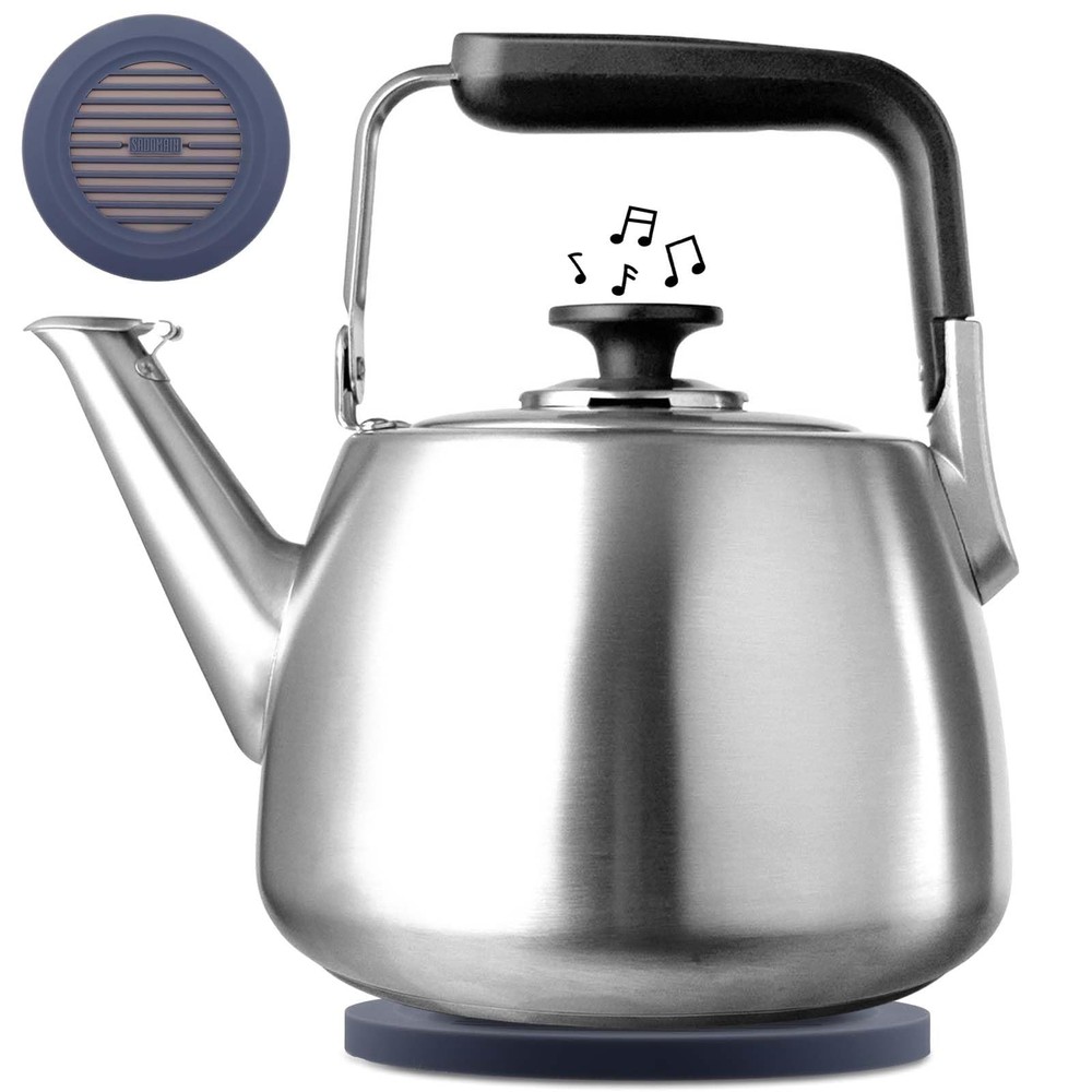 SADOMAIN Tea Kettle, Whistling Stovetop 2.3 Quarts, Stainless steel color