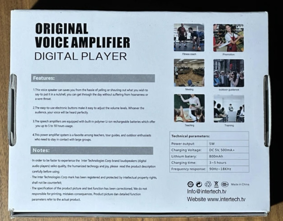 Inter Technologies Original Voice Amplifier New In Open Box