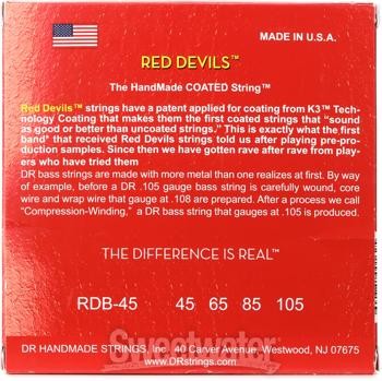 DR Strings Red Devils Electric Bass Guitar Strings - .045-.105 Medium