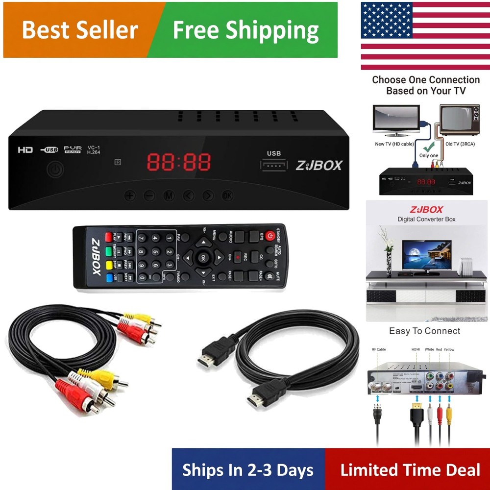 Multi-Function ATSC Tuner Box - 4 Channel Support, Recording & Parental Control