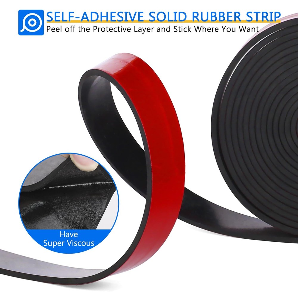 Adhesive Solid Rubber Sheets, 12" Wide x 1/32" Thick x 12" Long Self Stick Bl...