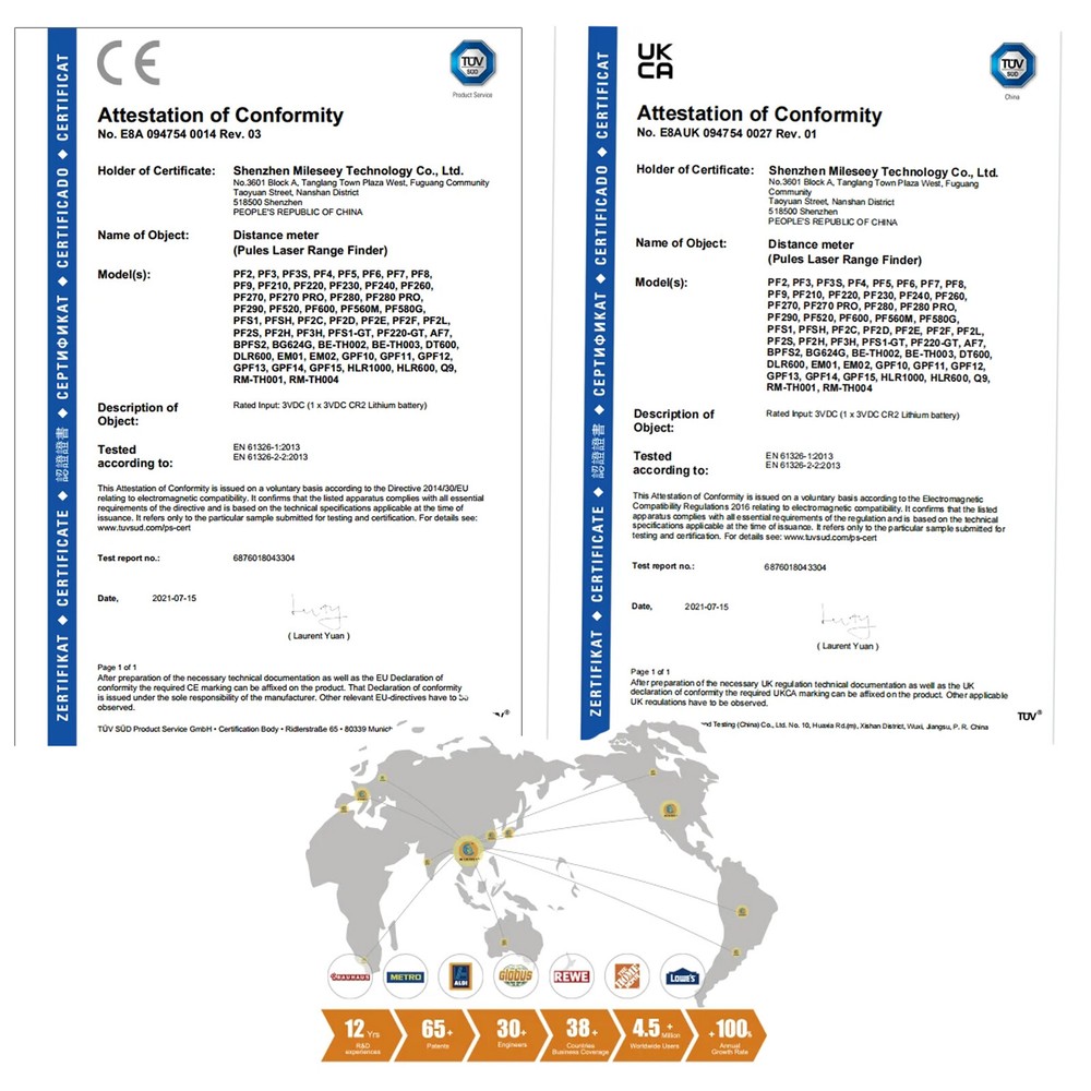 Mileseey 660Yards Golf Rangefinder External LCD Display Vibration Slope Switch