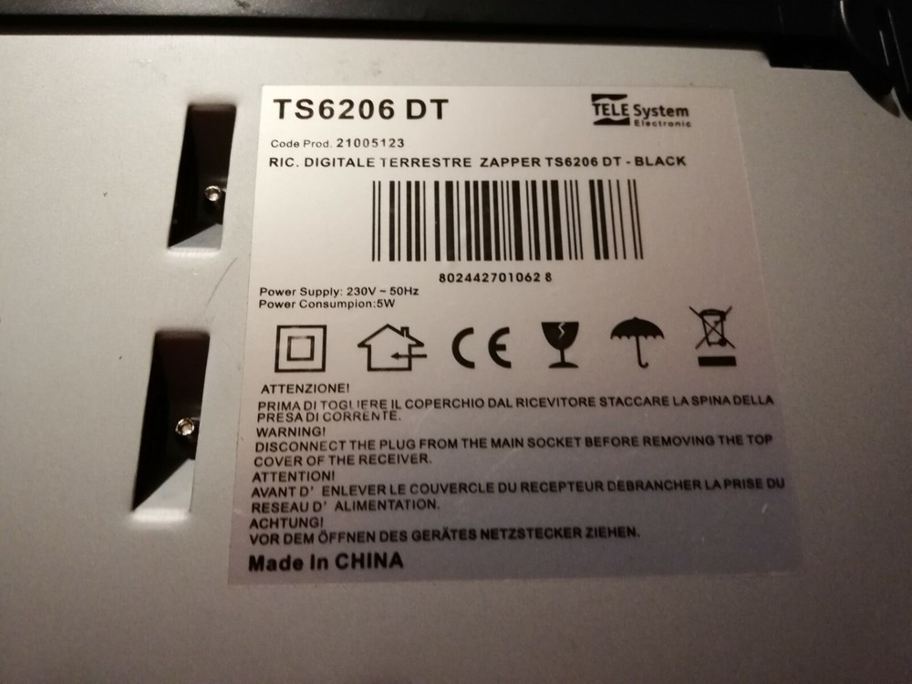 TELE SYSTEM DVBT TS6206 - T1 Digital Terrestrial Decoder with Remote Control - Black