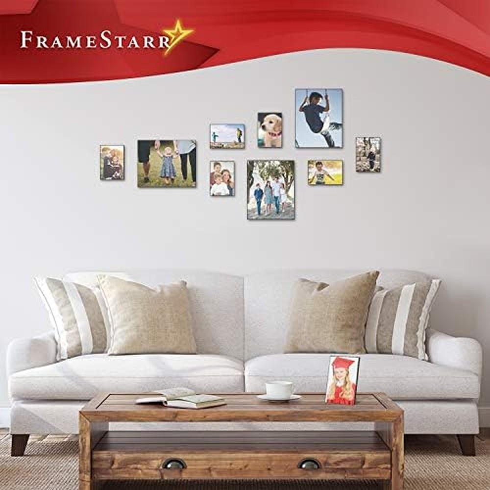8x10 Picture Frame Set (Black, 6 Pack), Front-Loading Contemporary Modern Sty...