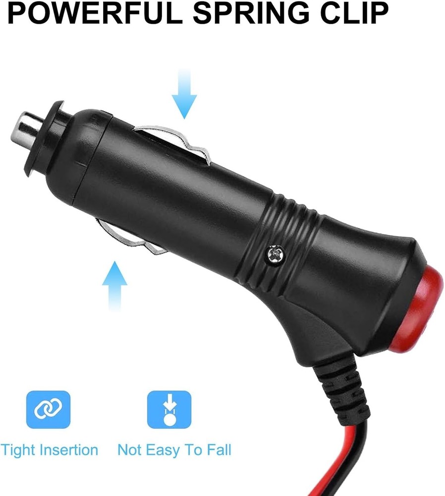 10FT 12V Male Cigarette Lighter Adapter - Convenient Switch & Indicator Light