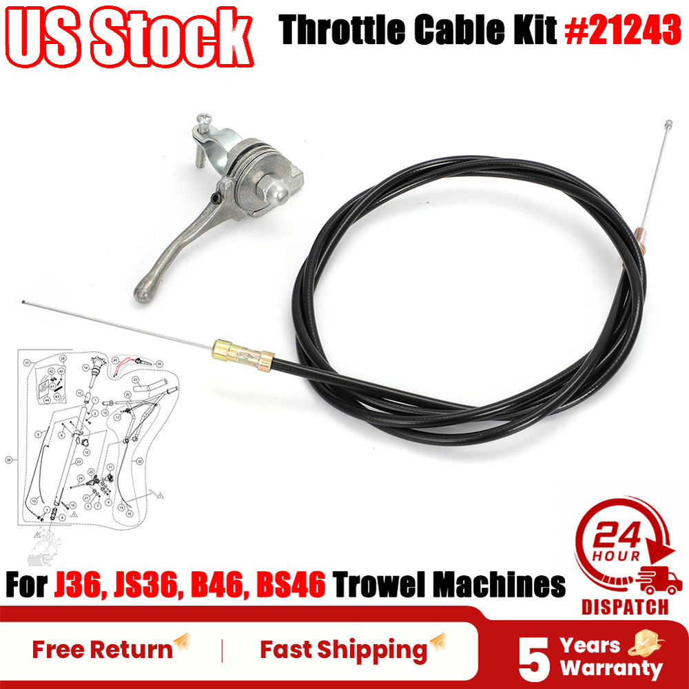 Throttle Cable Kit For J36, JS36, B46, BS46 Trowel Machines Models Replace 21243