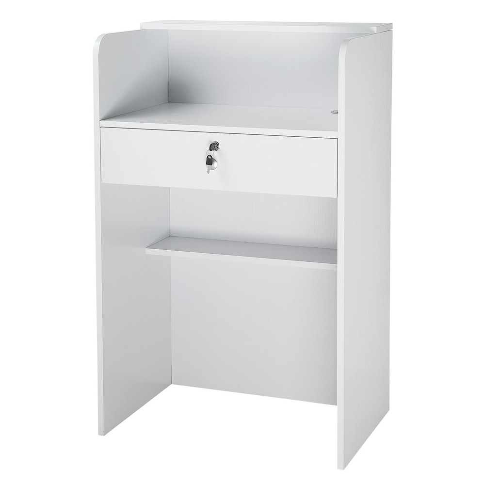 VEVOR Reception Desk 23.6 inch Small Rectangular Front Counter Table with Drawer