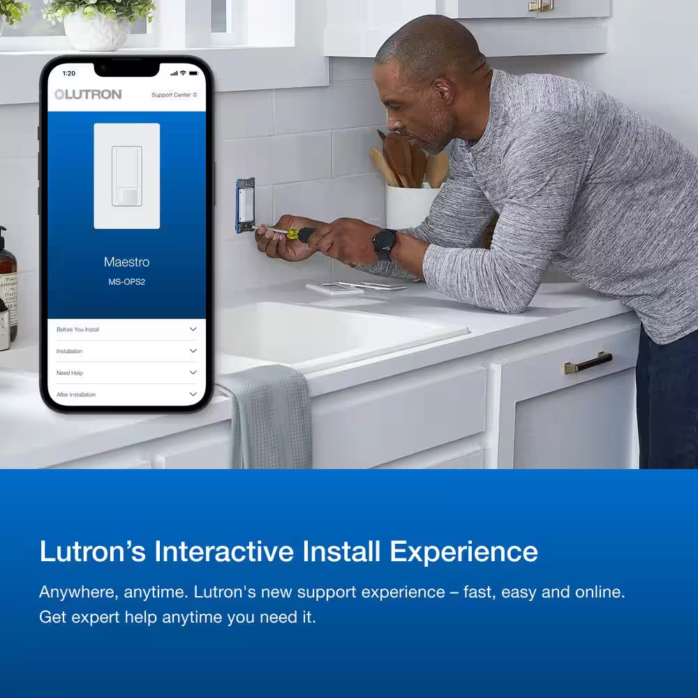 Maestro Motion Sensor Switch, 2 Amp/Single-Pole, White (MS-OPS2H-WH)