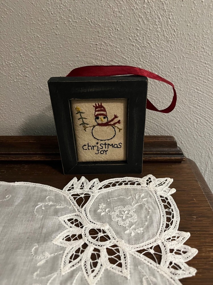 Rustic Christmas Joy Snowman Picture