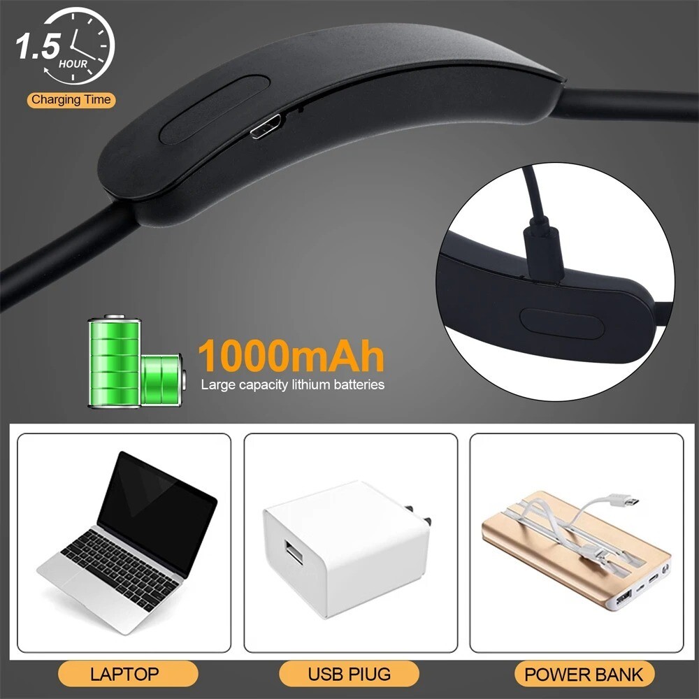 USB Rechargeable LED Neck Light with 360° Flexible Design for Reading and Study