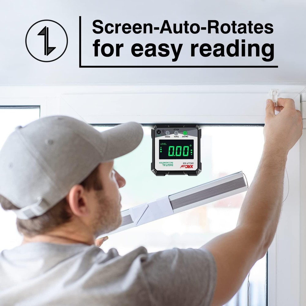 Digital Angle Gauge Meter, Magnetic Base Level Box Angle Finder Protractor Be...