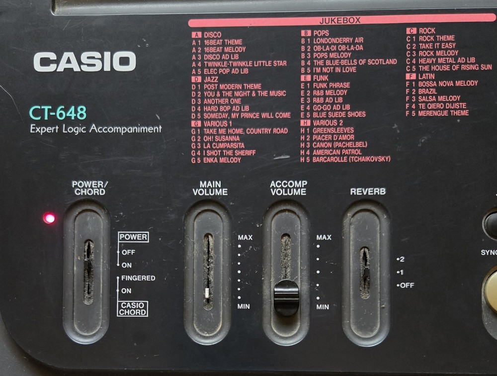 Vintage Casio CT-648 61-Key Keyboard Pulse Code Modulation w/Power Cord *WORKS*