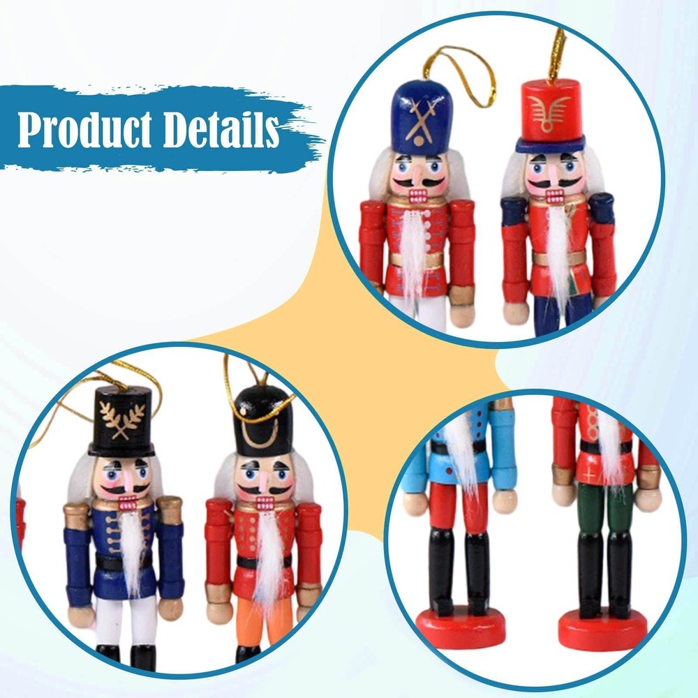 6 Pieces Christmas Nutcracker Ornaments Nutcracker Figures for Shelf Office