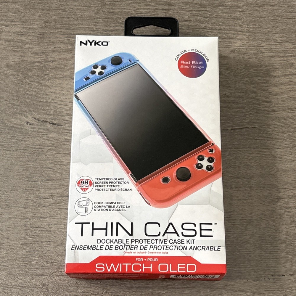 Nyko Thin Case for Nintendo Switch OLED Only Red Blue Nintendo Switch Accessory
