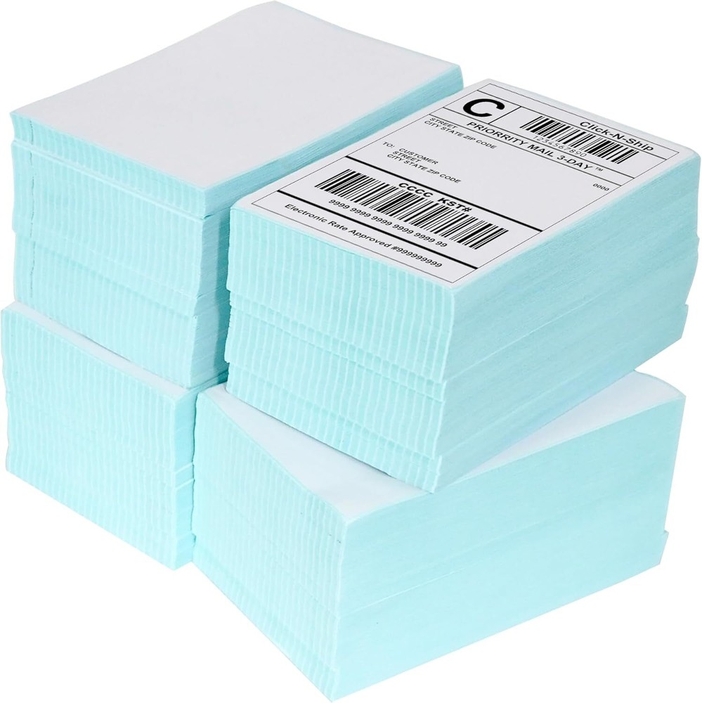 1000/Stack 4"x6" Fanfold Direct Thermal Shipping Labels Zebra & Rollo Printers