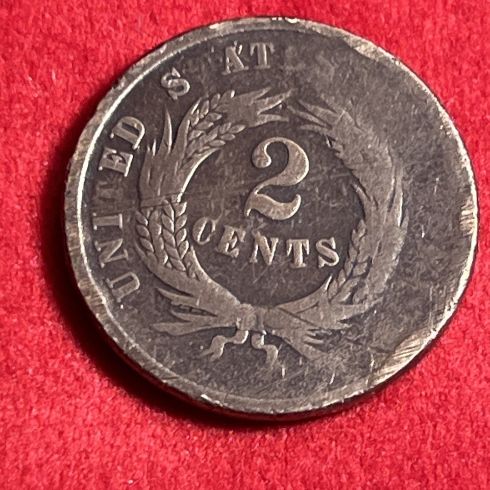 1864 2 cent piece JC1024