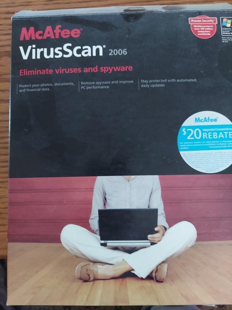 McAfee VirusScan 2006 for Microsoft Windows XP 2000 ME & 98 CD Rom Software