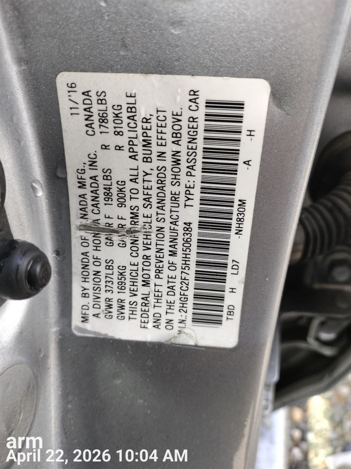 RIGHT FRONT SPINDLE KNUCKLE OEM 16-21 HONDA CIVIC