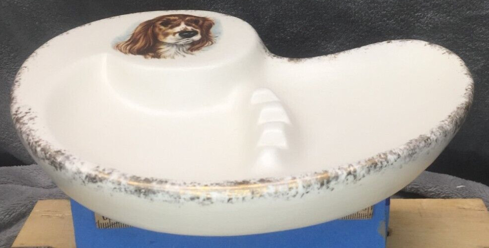 Cocker Spaniel Kidney Shaped Ceramic Ashtray