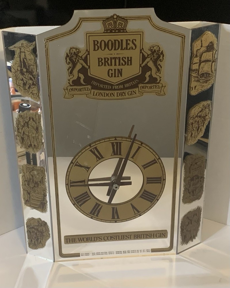 Boodles British Gin, Mirror Clock, Vintage