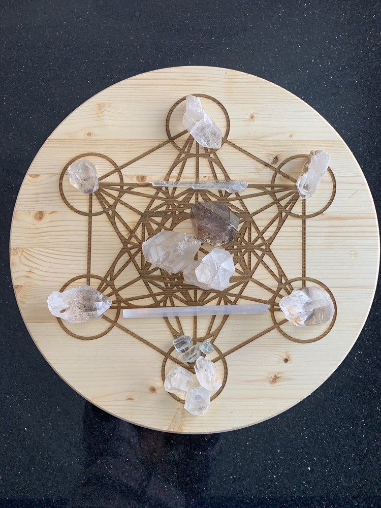 Large Laser Engraved Altar/crystal Grid - Sacred Geometry Metatron’s Cube