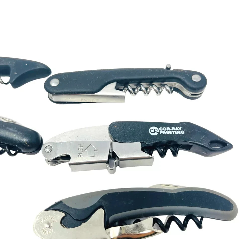 8 Pcs Turning Leaf, Bony and Assorted Waiter's Corkscrew Wine Bottle Opener