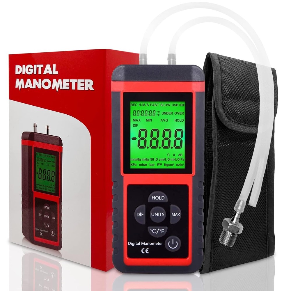 User-Friendly Digital Manometer with Fast Response for HVAC Gas Pressure Testing