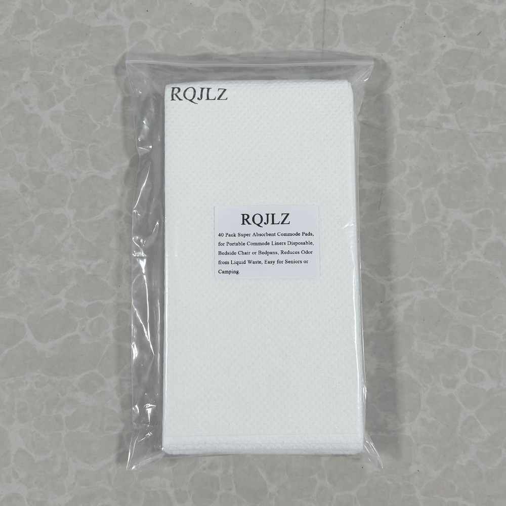 Super Absorbent Commode Pads, 40 Pack Bedside Pads for Portable White