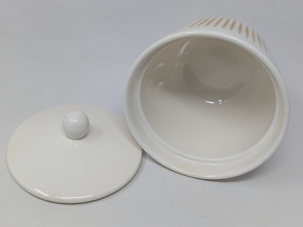 Vintage MCM Striped Sugar Bowl Lidded
