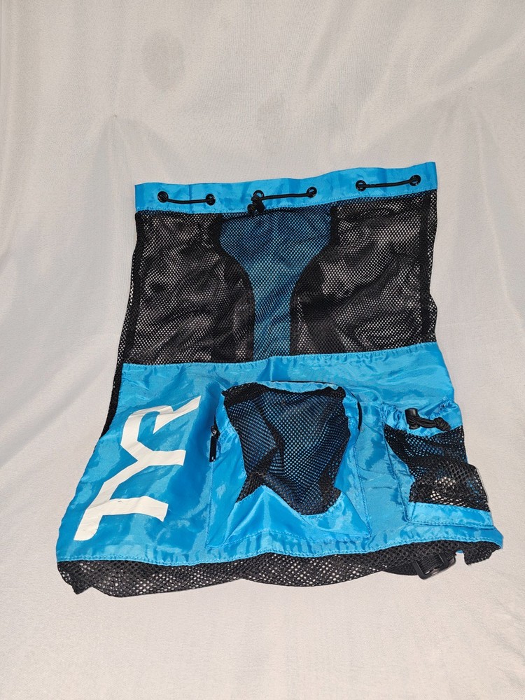 TYR Backpack Mesh Black Bag Black Turquoise Blue