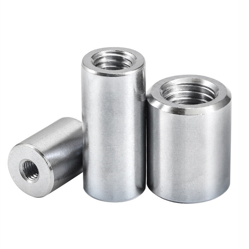 M6 M8 304 Stainless Steel Round Coupling Connector Nuts Threaded Insert Joint