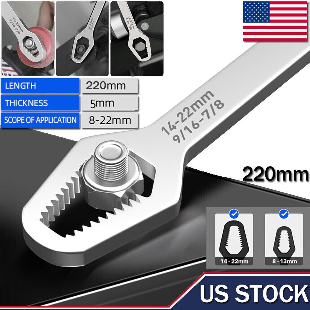 TWO 8-22mm Universal Torx Wrenches Self-tightening Adjustable Both Ends Tools
