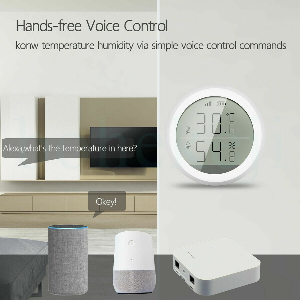 Tuya ZigBee Smart Temperature And Humidity Sensor Celsius Work with Alexa CA